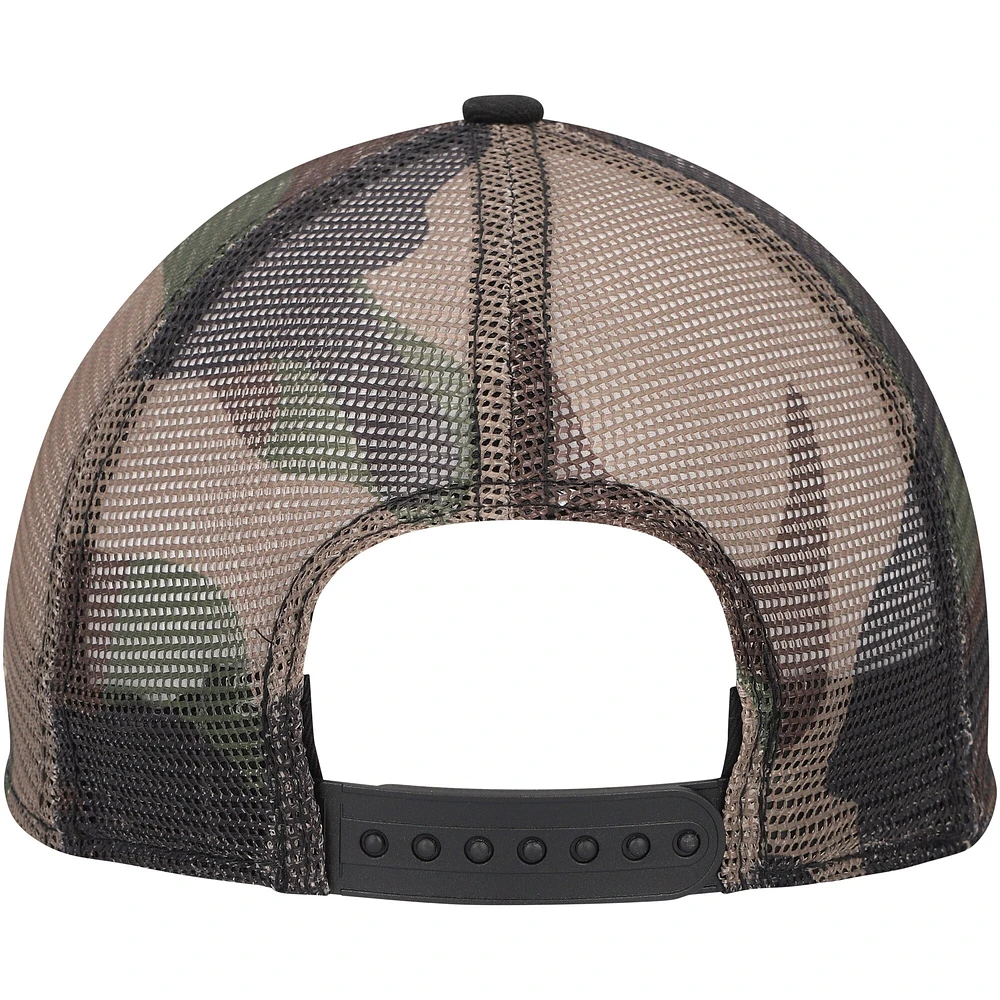 Casquette Snapback Ty Gibbs A-Frame Trucker 9FORTY New Era pour homme, noir/camouflage