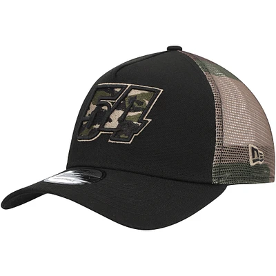 Casquette Snapback Ty Gibbs A-Frame Trucker 9FORTY New Era pour homme, noir/camouflage