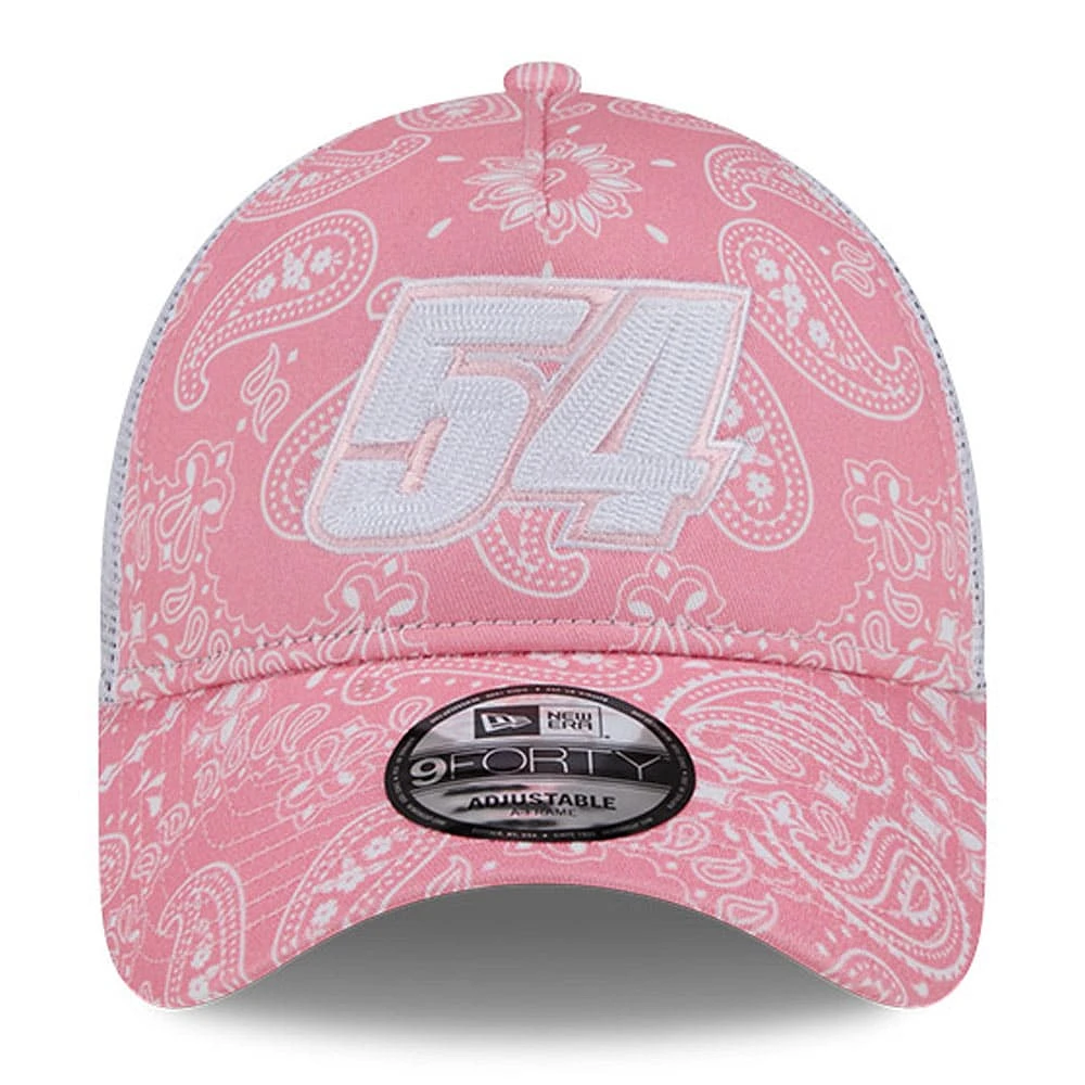 Casquette réglable rose Ty Gibbs 9FORTY A-Frame Trucker Paisley New Era pour hommes