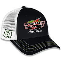 Casquette ajustable unisexe à damier Sports Black Ty Gibbs Interstate Batteries Sponsor Trucker