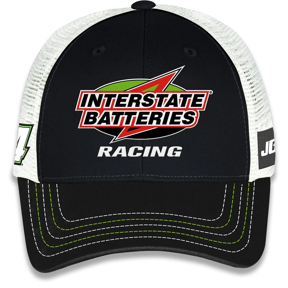 Casquette ajustable unisexe à damier Sports Black Ty Gibbs Interstate Batteries Sponsor Trucker