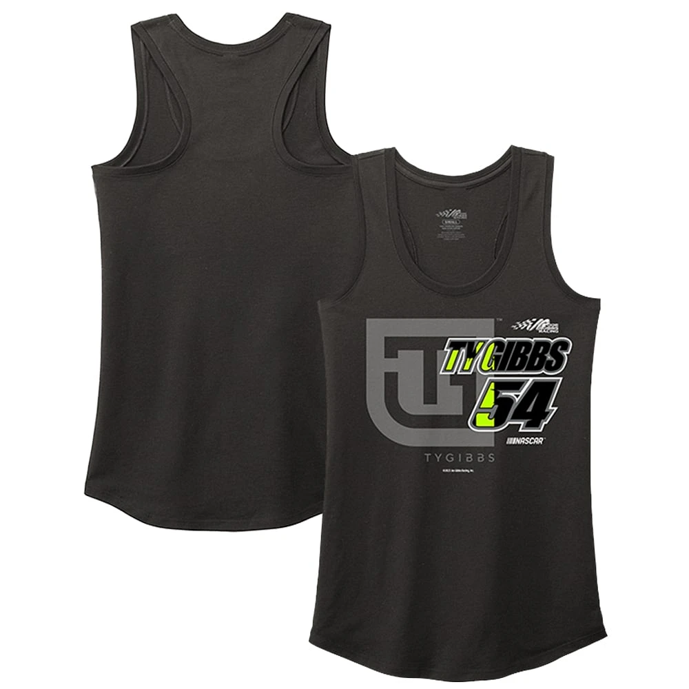 Women's Joe Gibbs Racing Team Collection Heather Black Ty Racer Back Tank Top