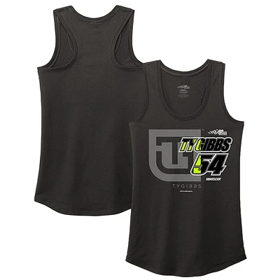 Women's Joe Gibbs Racing Team Collection Heather Black Ty Racer Back Tank Top