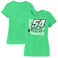 Women's Joe Gibbs Racing Team Collection Heather Green Ty Name & Number Scoop Neck T-Shirt