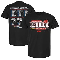 T-shirt noir pour homme 23XI Racing Tyler Reddick 2025 NASCAR Cup Series avec calendrier