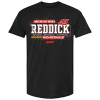 T-shirt noir pour homme 23XI Racing Tyler Reddick 2025 NASCAR Cup Series avec calendrier