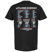 T-shirt noir pour homme 23XI Racing Tyler Reddick 2025 NASCAR Cup Series avec calendrier