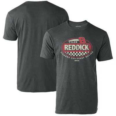 Tyler Reddick Checkered Flag Vintage Rookie T-Shirt - Heather Charcoal