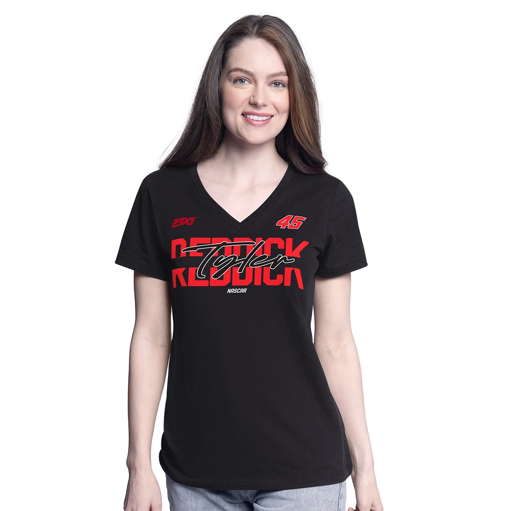 Women's G-III 4Her by Carl Banks Black Tyler Reddick Batter Up V-Neck T-Shirt