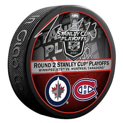 Rondelle de hockey autographiée par Tyler Toffoli lors du match 2e tour contre Winnipeg
