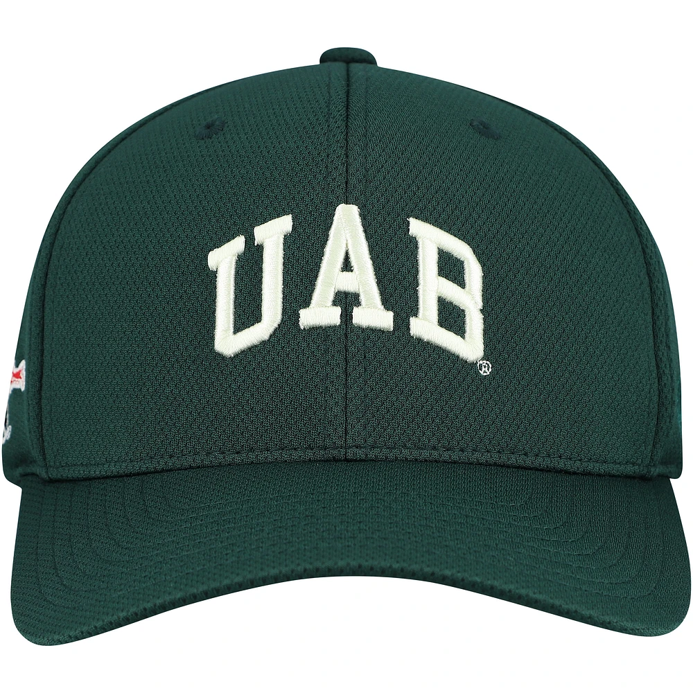 Casquette hybride Tech Flex Reflex UAB Blazers verte Top of the World pour homme