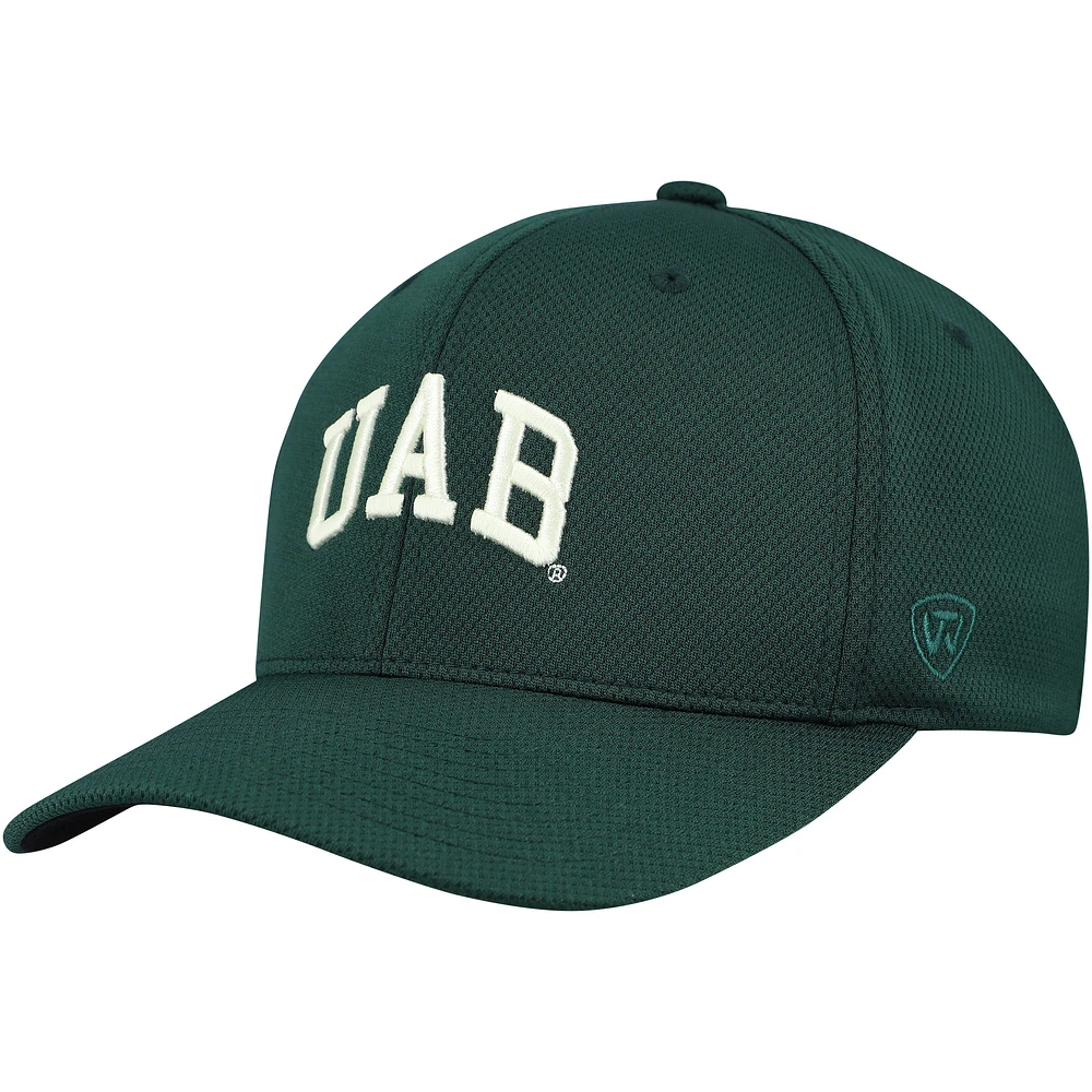 Casquette hybride Tech Flex Reflex UAB Blazers verte Top of the World pour homme