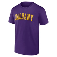 Men's Fanatics Purple/Tan UAlbany Great Danes T-Shirt & Adjustable Hat Combo Pack