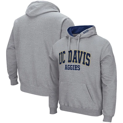 Colosseum Heathered Grey UC Davis Aggies Arch and Logo Pull à capuche pour homme