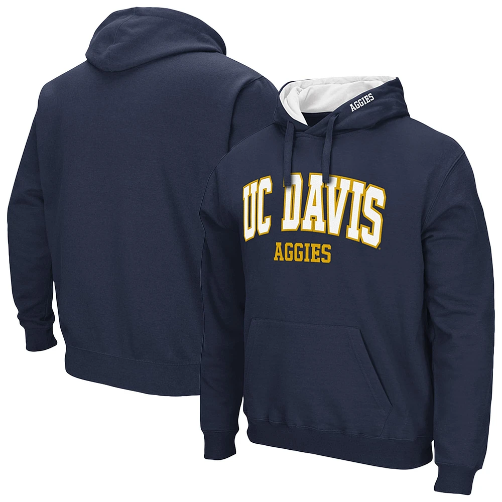 Sweat à capuche UC Davis Aggies Arch & Logo 3.0 pour homme Colosseum Navy