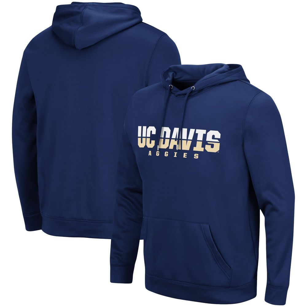 Men's Colosseum Navy UC Davis Aggies Lantern Pullover Hoodie