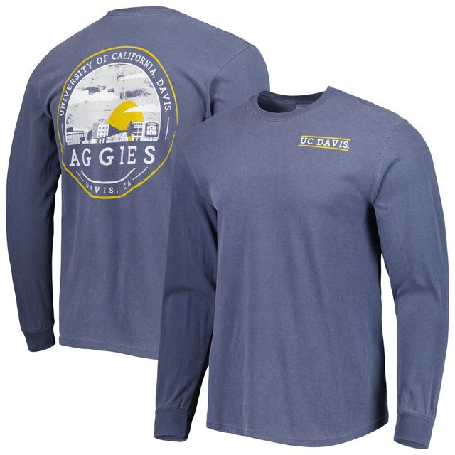 T-shirt à manches longues pour homme bleu marine UC Davis Aggies Circle Campus Scene