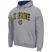 Men's Colosseum Heathered Gray UC Irvine Anteaters Arch and Logo Pullover Hoodie