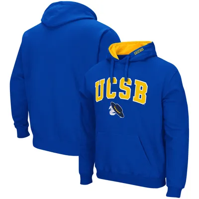 Men's Colosseum Blue UC Santa Barbara Gauchos Arch and Logo Pullover Hoodie