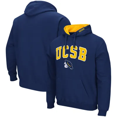 Men's Colosseum Navy UC Santa Barbara Gauchos Arch and Logo Pullover Hoodie