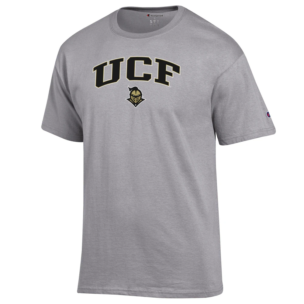 Men's Champion  Heather Gray UCF Knights Arch Over Logo T-Shirt