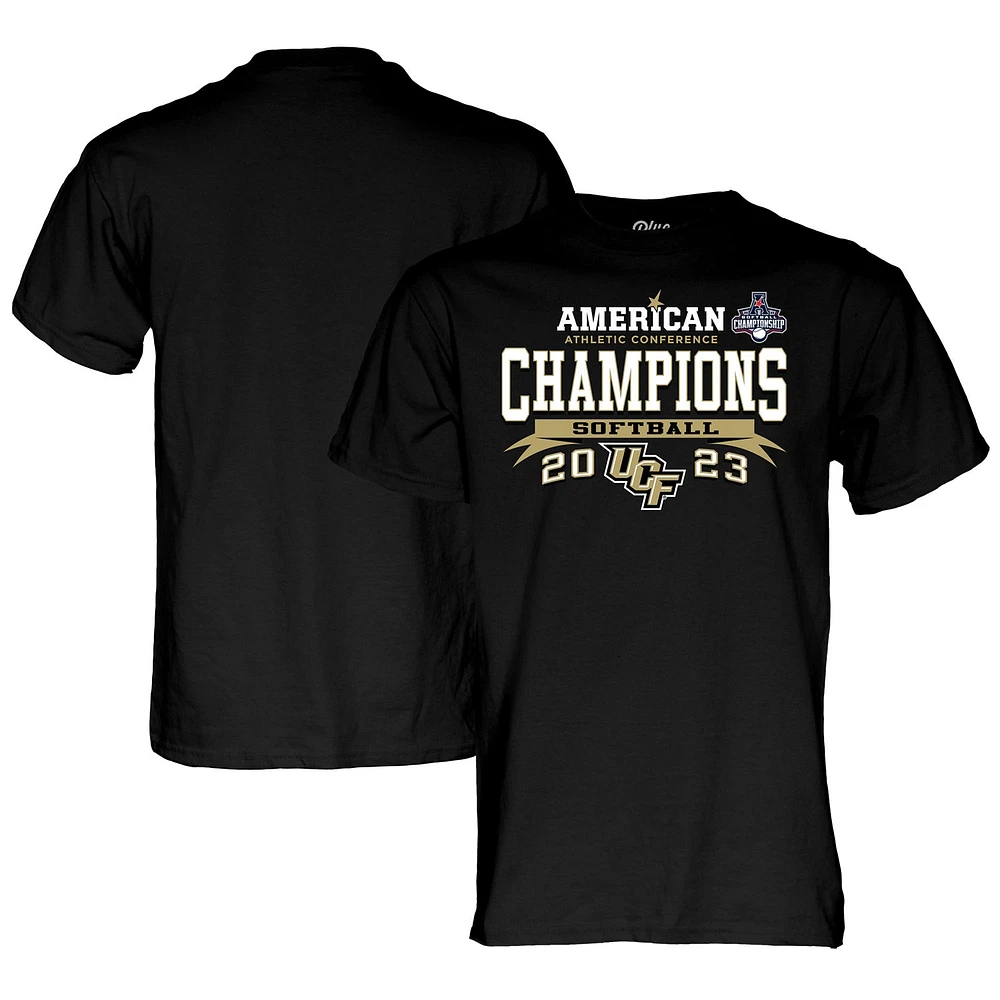 T-shirt pour homme bleu 84 noir UCF Knights 2023 NCAA AAC Softball Conference Tournament Champions Locker Room