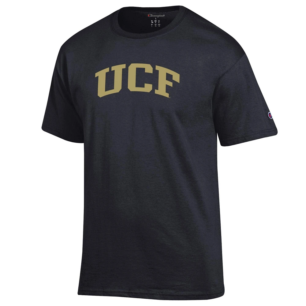 T-shirt noir basique Arch Champion pour homme des UCF Knights