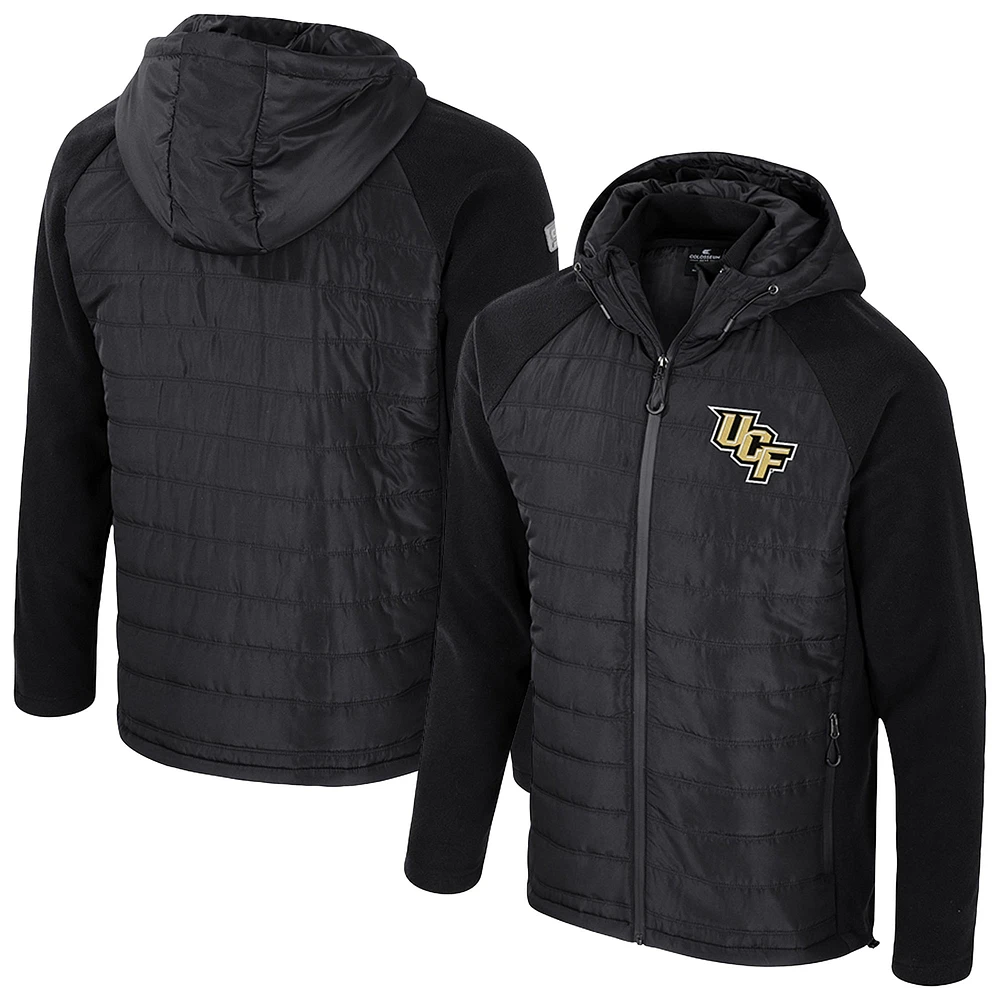 Veste à capuche entièrement zippée Colosseum Black UCF Knights Block The Sun pour homme