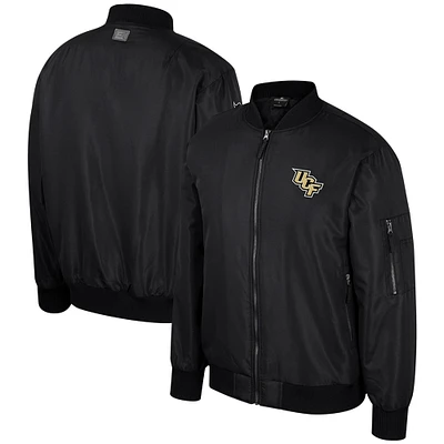 Blouson aviateur entièrement zippé Colosseum Black UCF Knights pour hommes