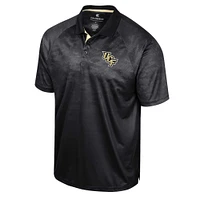 Men's Colosseum Black UCF Knights Honeycomb Raglan Polo