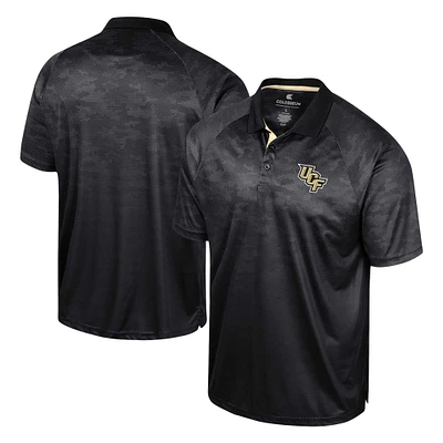 Men's Colosseum Black UCF Knights Honeycomb Raglan Polo