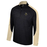 Men's Colosseum Black UCF Knights Langmore Raglan Quarter-Zip Top