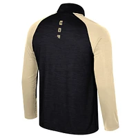 Men's Colosseum Black UCF Knights Langmore Raglan Quarter-Zip Top