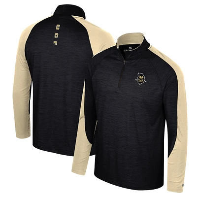 Haut Colosseum noir UCF Knights Langmore Raglan à quart de zip pour hommes