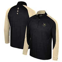 Men's Colosseum Black UCF Knights Langmore Raglan Quarter-Zip Top