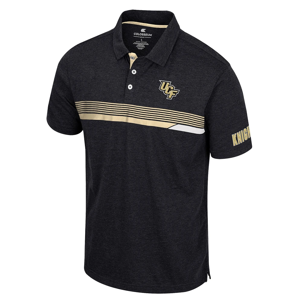 Men's Colosseum  Black UCF Knights No Problemo Polo