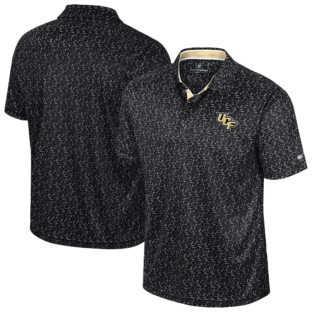 Polo de golf sublimé Colosseum Black UCF Knights pour homme
