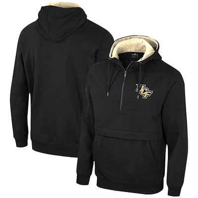 Chandail à capuchon demi-zip Colosseum UCF Knights Team noir pour hommes