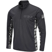 Colosseum Charcoal UCF Knights OHT Military Appreciation Digital Camo Lightweight Quarter-Zip Pullover pour homme