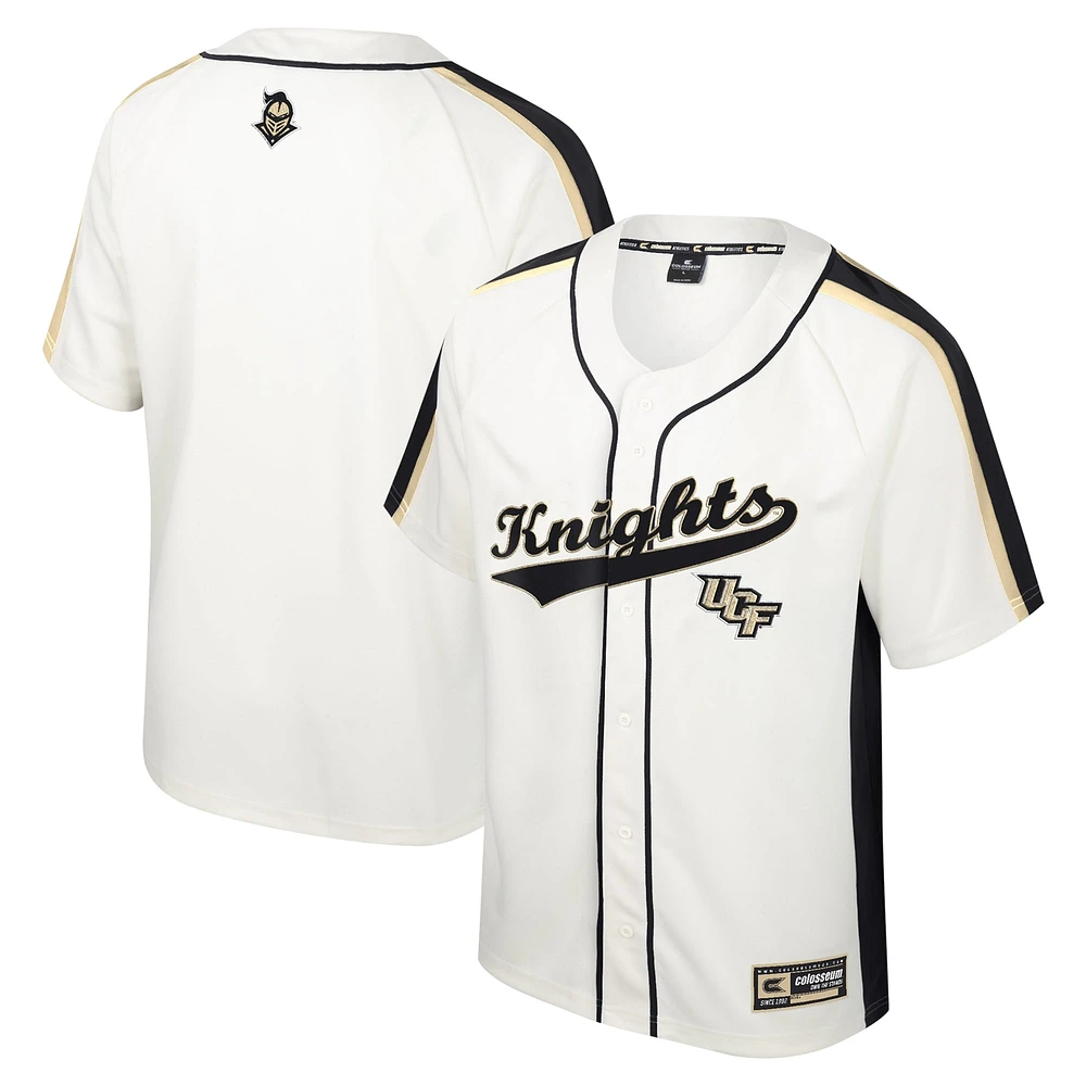 Men's Colosseum Cream UCF Knights Ruth Button-Up Baseball Jersey