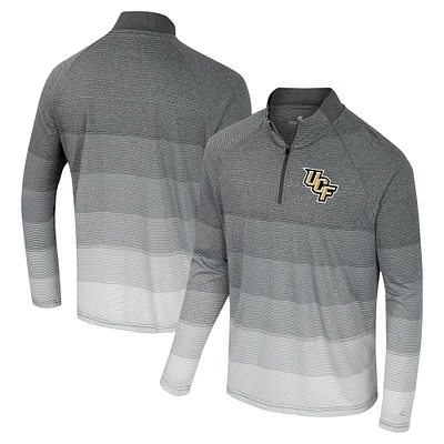 Coupe-vent raglan à glissière quart de tour en maille rayée UCF Knights AI pour homme, gris Colosseum