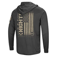 Colosseum Charcoal UCF Knights Team OHT Military Appreciation Hoodie T-shirt à manches longues pour homme