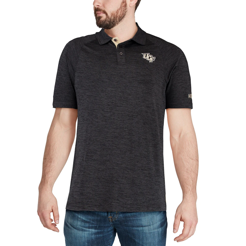 Men's Colosseum Heathered Black UCF Knights Down Swing Polo
