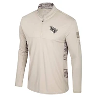 Men's Colosseum Natural UCF Knights OHT Military Appreciation Quarter-Zip Jacket