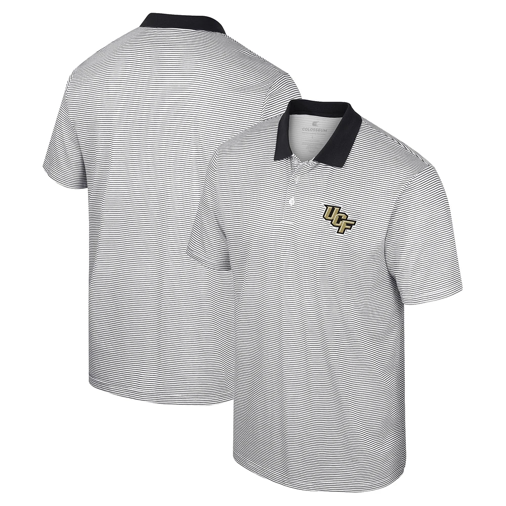 Polo à rayures UCF Knights Colosseum blanc/noir pour homme