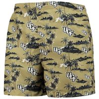 Men's FOCO Gold UCF Knights Island Palm Swim Trunks