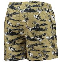 Men's FOCO Gold UCF Knights Island Palm Swim Trunks