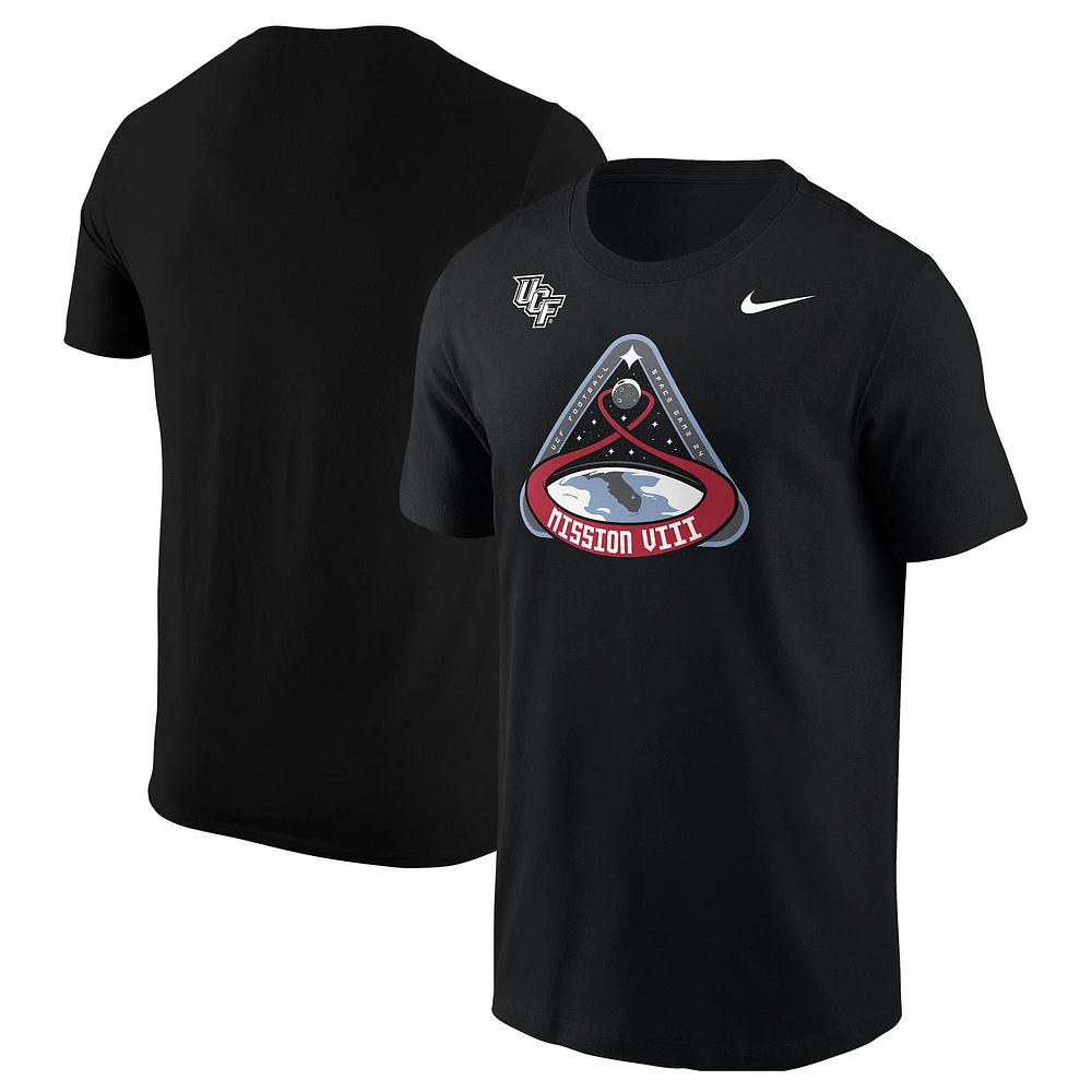 T-shirt Nike UCF Knights 2024 Space Game Mission VIII pour homme, noir