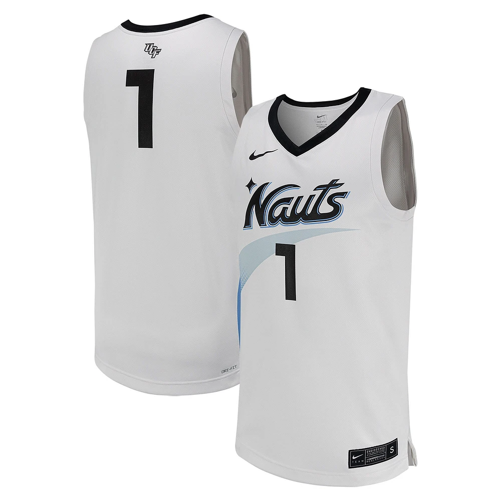 Maillot de basket-ball réplique Nike #1 UCF Knights blanc pour homme