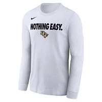 Men's Nike White UCF Knights 2025 On-Court Bench Long Sleeve T-Shirt